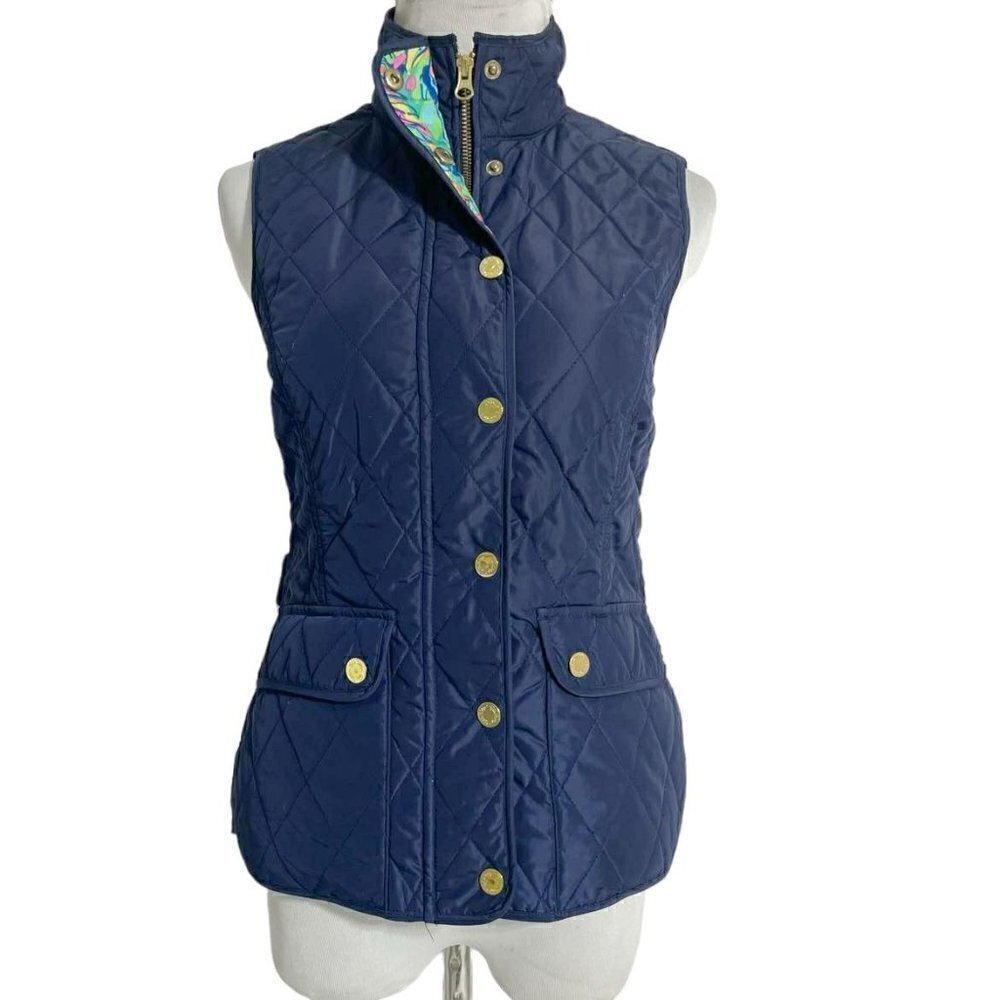 Lilly Pulitzer Size XS Vest Button Down Zippered